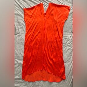 Zara Orange-Red V-Neck Kimono Style dress